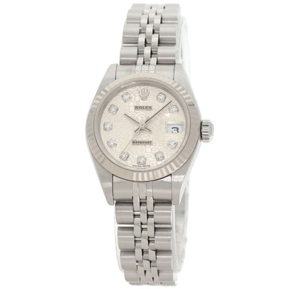 ROLEX ロレックス 79174G デイトジャスト 10P ダイヤモンド 腕時計 SS レディース 中古