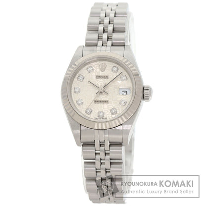 ROLEX ロレックス 79174G デイトジャスト 10P ダイヤモンド 腕時計 SS レディース 中古