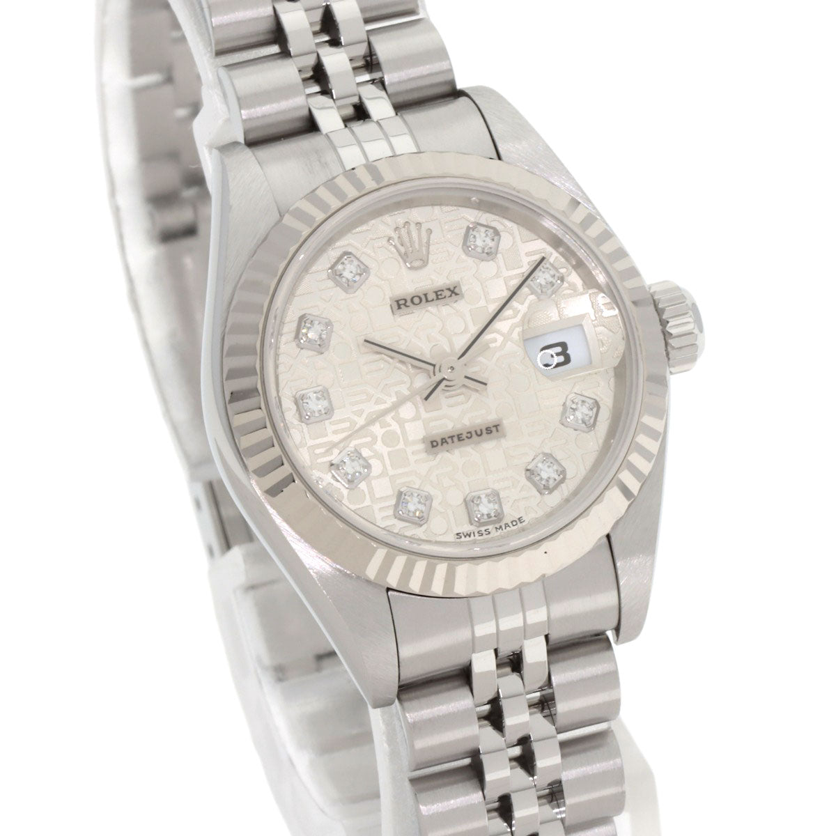 ROLEX ロレックス 79174G デイトジャスト 10P ダイヤモンド 腕時計 SS レディース 中古