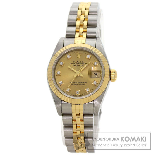 ROLEX ロレックス 69173G デイトジャスト 10P ダイヤモンド 腕時計 SS レディース 中古