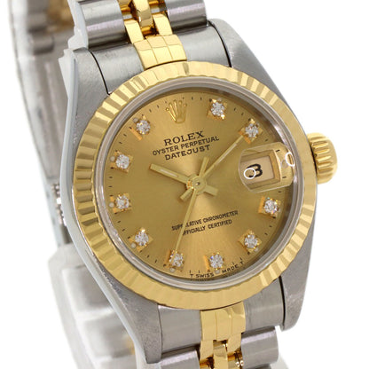 ROLEX ロレックス 69173G デイトジャスト 10P ダイヤモンド 腕時計 SS レディース 中古