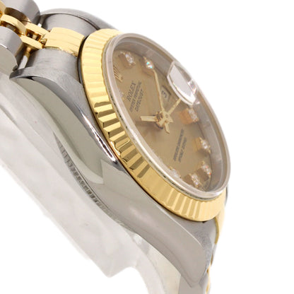 ROLEX ロレックス 69173G デイトジャスト 10P ダイヤモンド 腕時計 SS レディース 中古