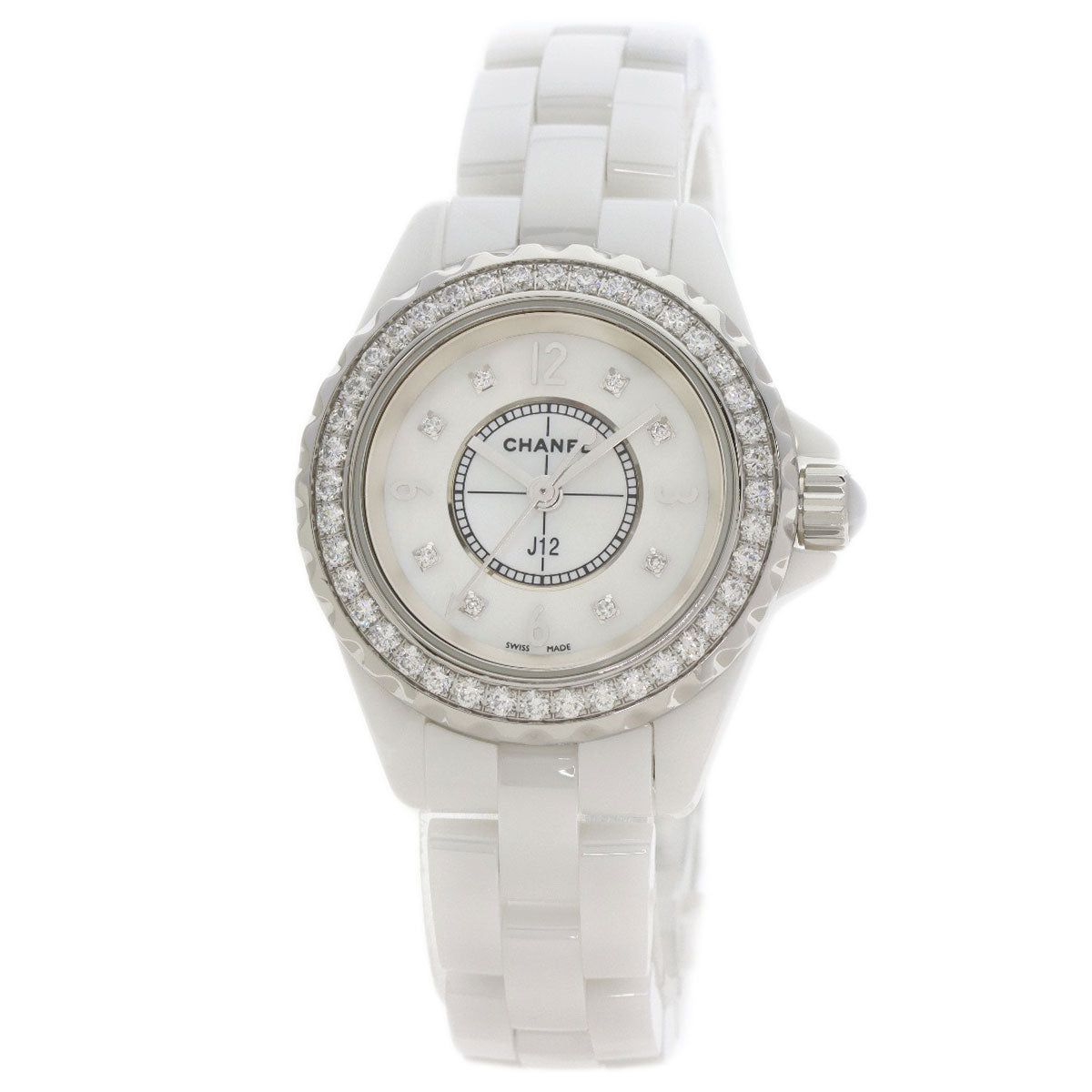 CHANEL シャネル H2572 J12 29mm 8P ベゼル ダイヤモンド 腕時計 セラミック レディース 中古