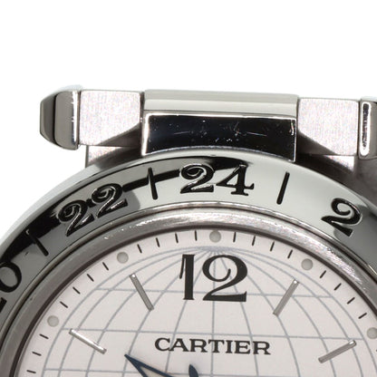 CARTIER カルティエ W31078M7 パシャC メリディアン GMT 腕時計 SS ボーイズ 中古