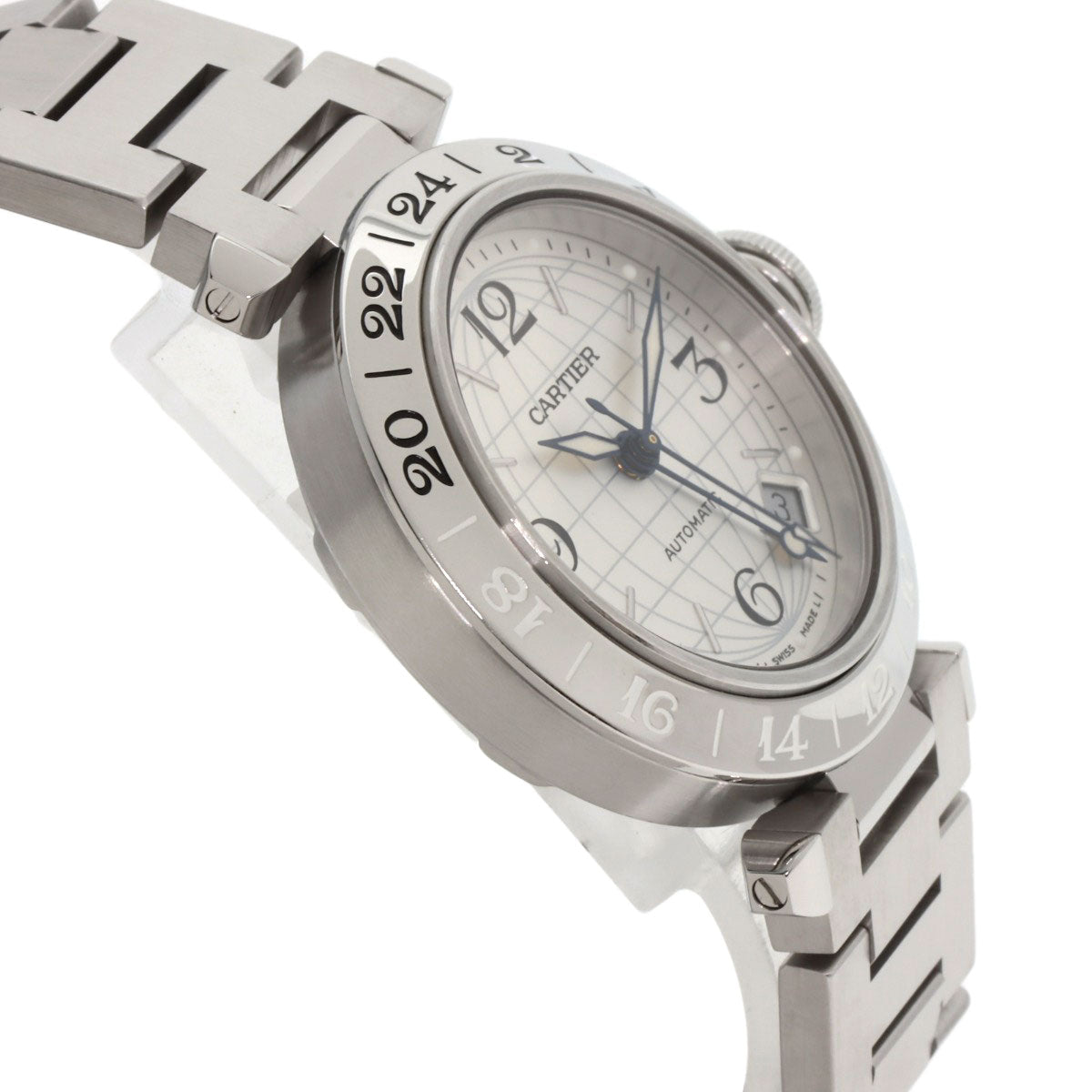 CARTIER カルティエ W31078M7 パシャC メリディアン GMT 腕時計 SS ボーイズ 中古