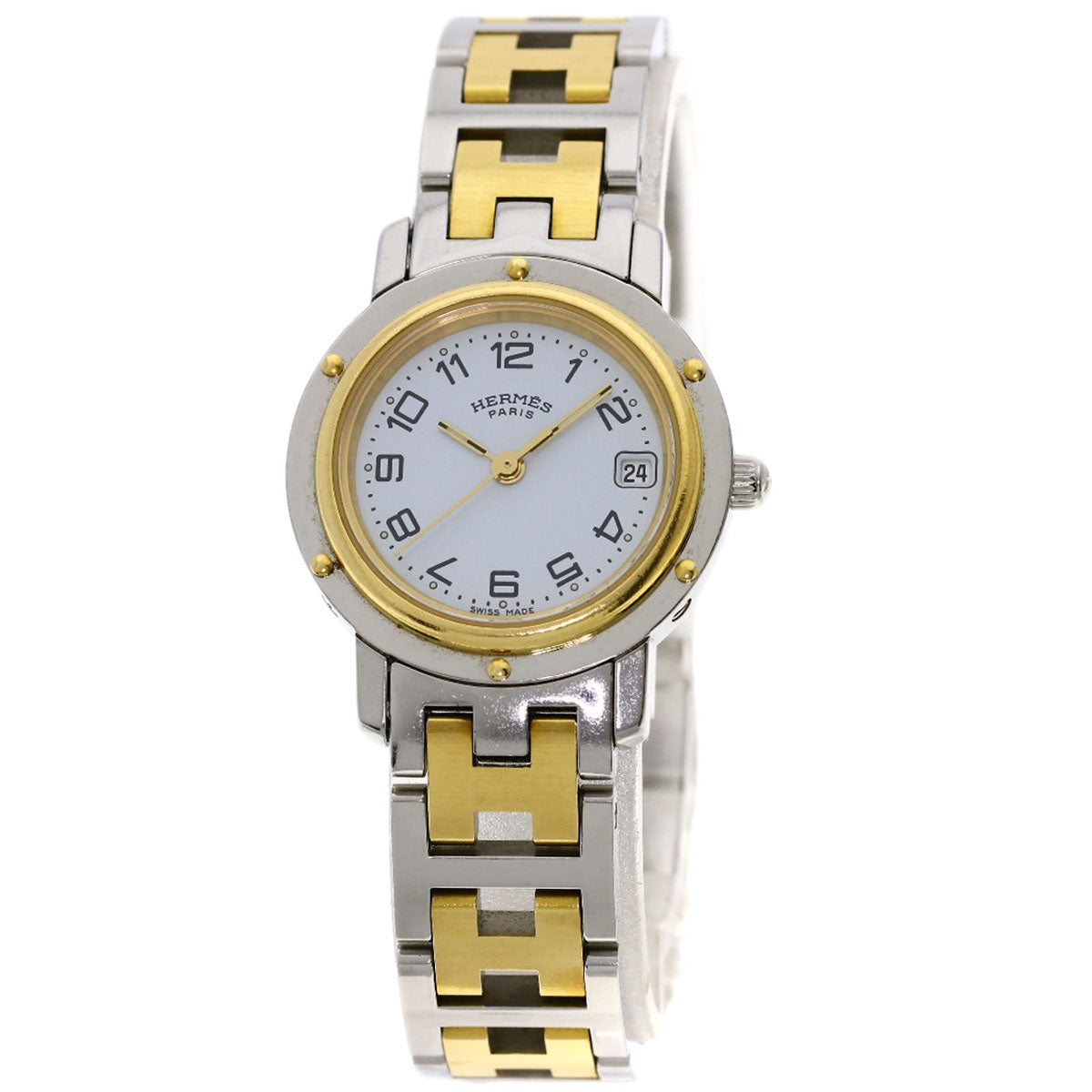 HERMES エルメス CL4.220 クリッパー 腕時計 SS レディース 中古