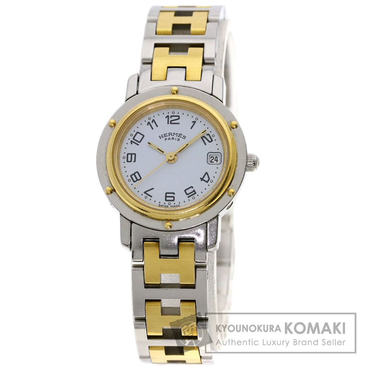 HERMES エルメス CL4.220 クリッパー 腕時計 SS レディース 中古