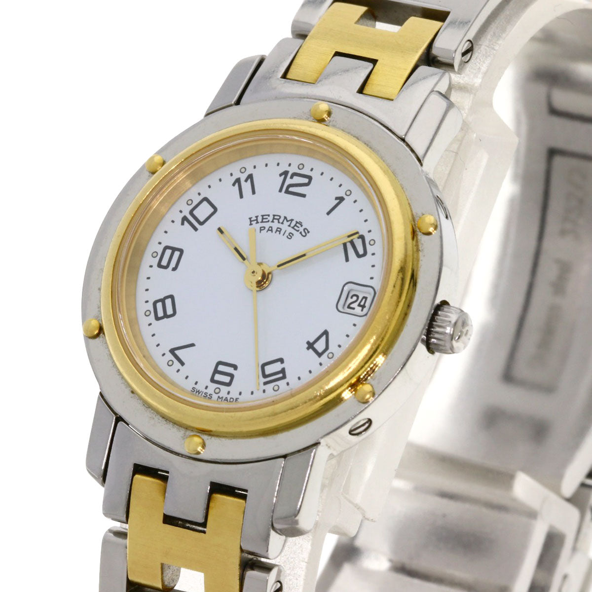 HERMES エルメス CL4.220 クリッパー 腕時計 SS レディース 中古