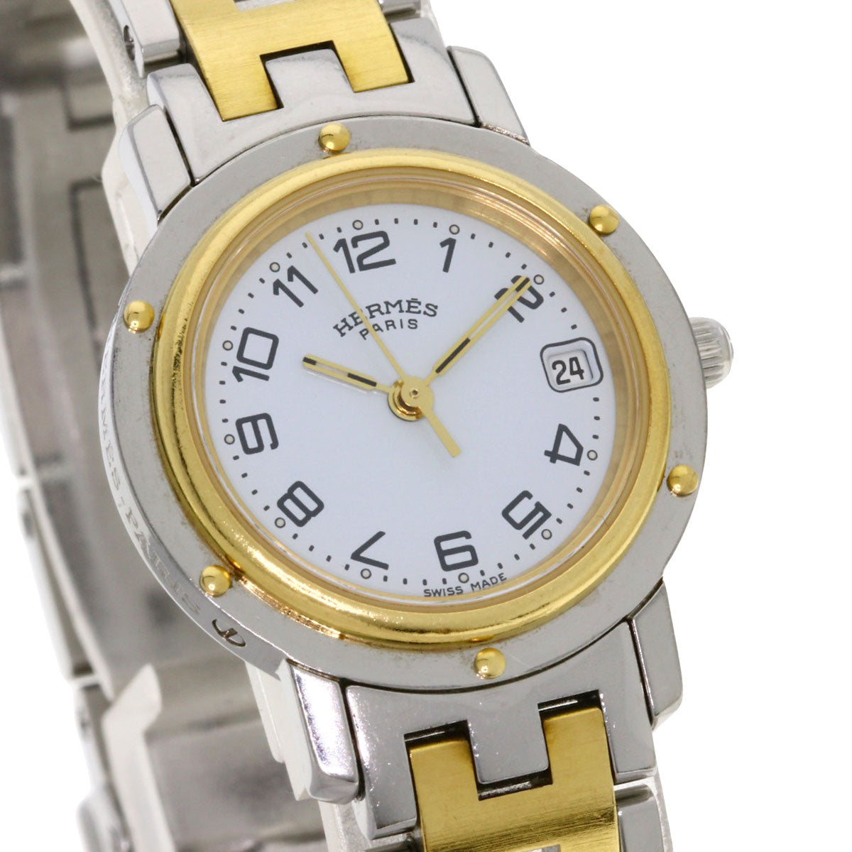 HERMES エルメス CL4.220 クリッパー 腕時計 SS レディース 中古