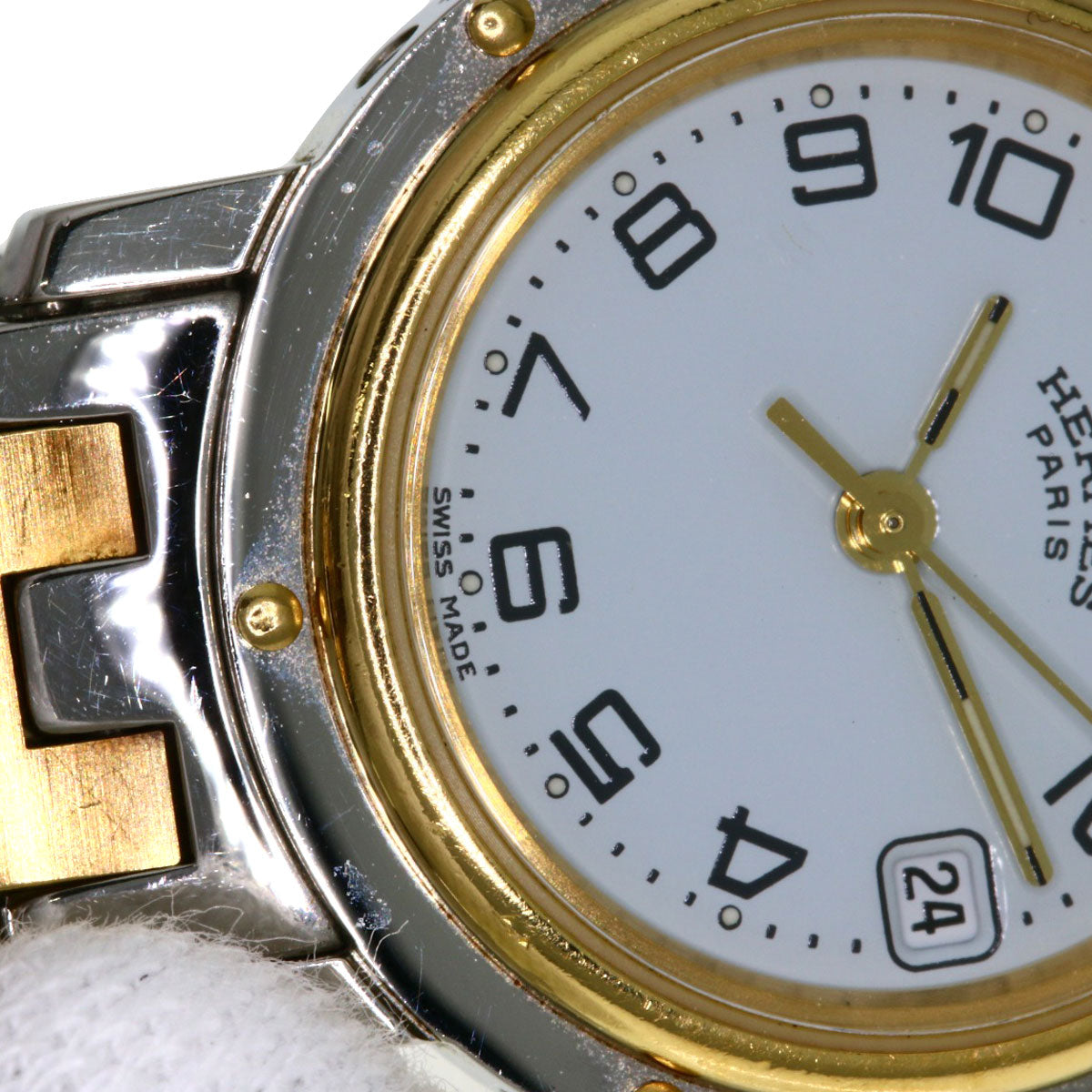 HERMES エルメス CL4.220 クリッパー 腕時計 SS レディース 中古