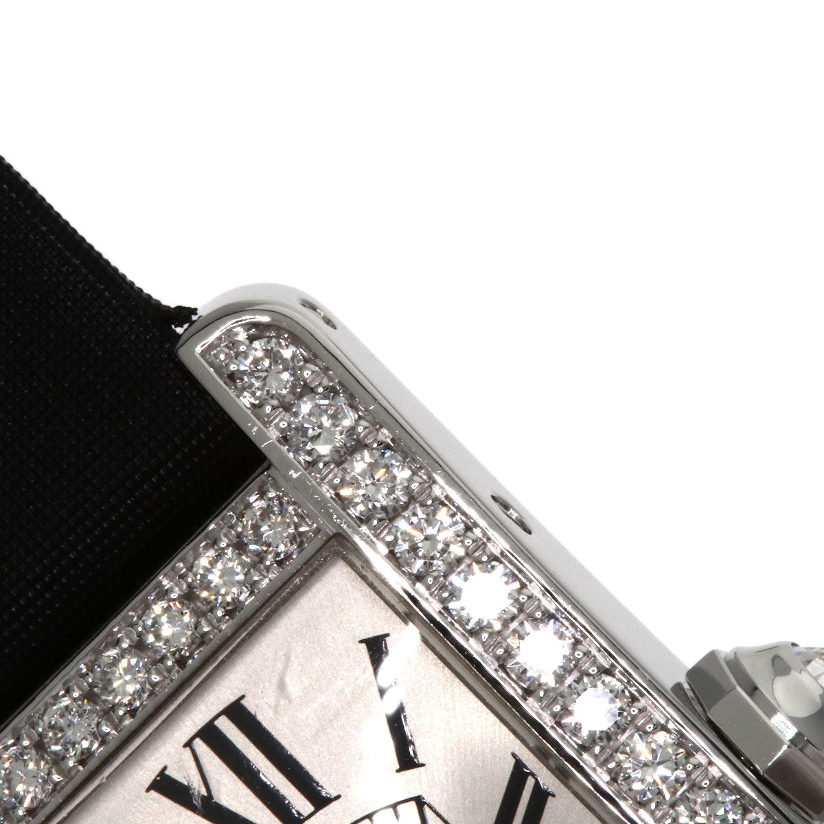 CARTIER カルティエ WB706631 タンクアメリカン SM ベゼルダイヤモンド 腕時計 K18WG レディース 中古