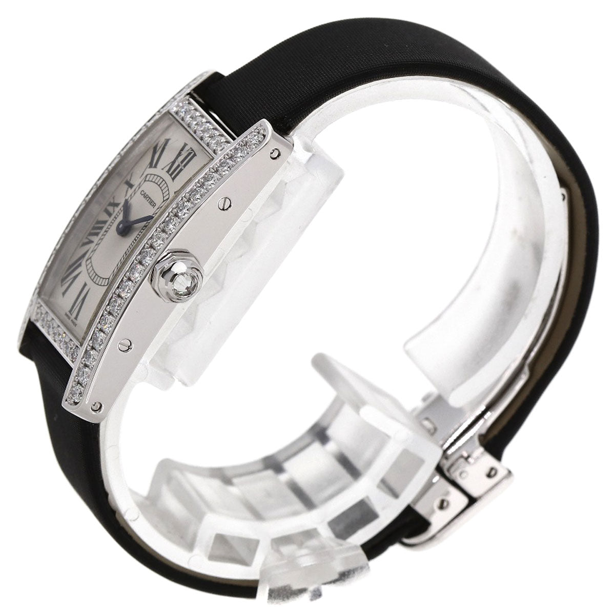 CARTIER カルティエ WB706631 タンクアメリカン SM ベゼルダイヤモンド 腕時計 K18WG レディース 中古