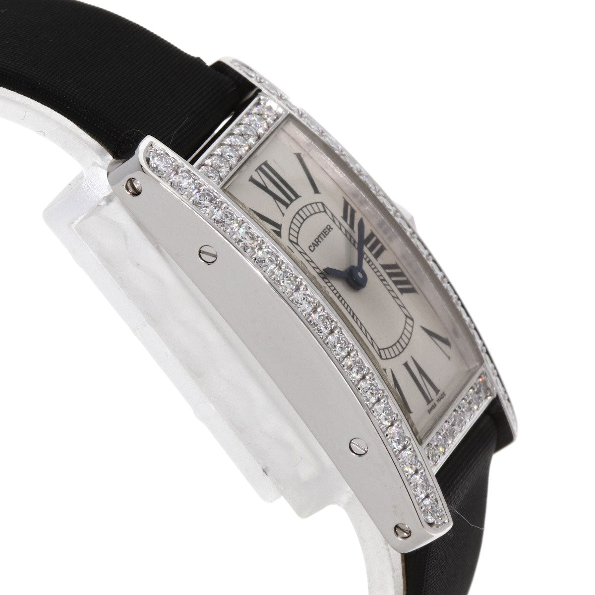 CARTIER カルティエ WB706631 タンクアメリカン SM ベゼルダイヤモンド 腕時計 K18WG レディース 中古