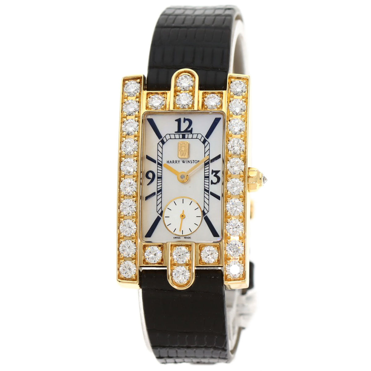 HARRY WINSTON ハリーウィンストン 310LQG アヴェニュー クラシック 腕時計 K18YG レディース 中古