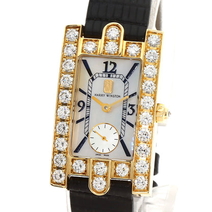 HARRY WINSTON ハリーウィンストン 310LQG アヴェニュー クラシック 腕時計 K18YG レディース 中古