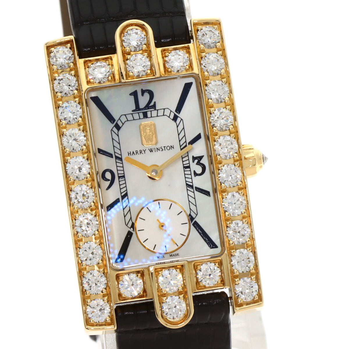 HARRY WINSTON ハリーウィンストン 310LQG アヴェニュー クラシック 腕時計 K18YG レディース 中古