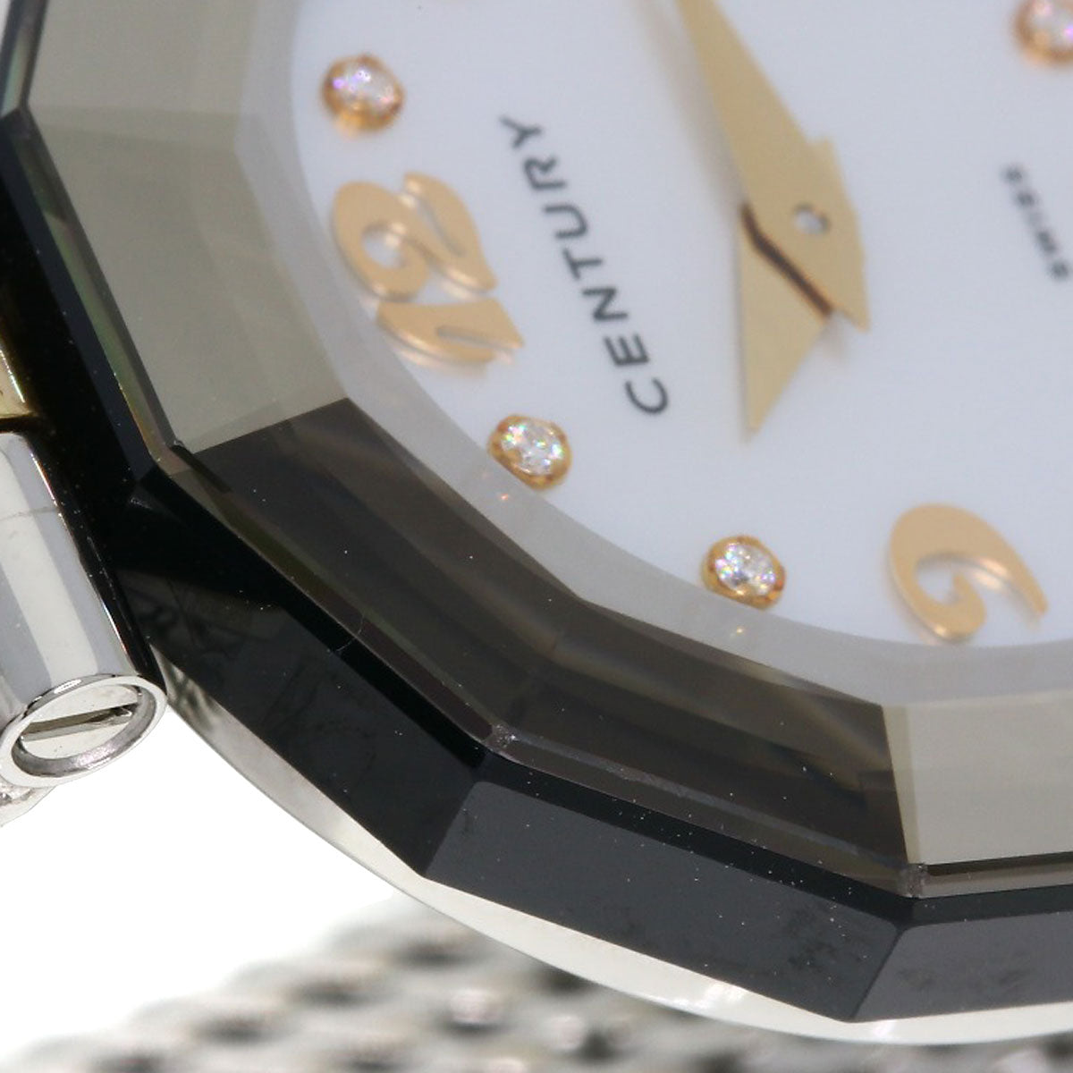 CENTURY センチュリー プライムタイム 8P ダイヤモンド 腕時計 SS レディース 中古