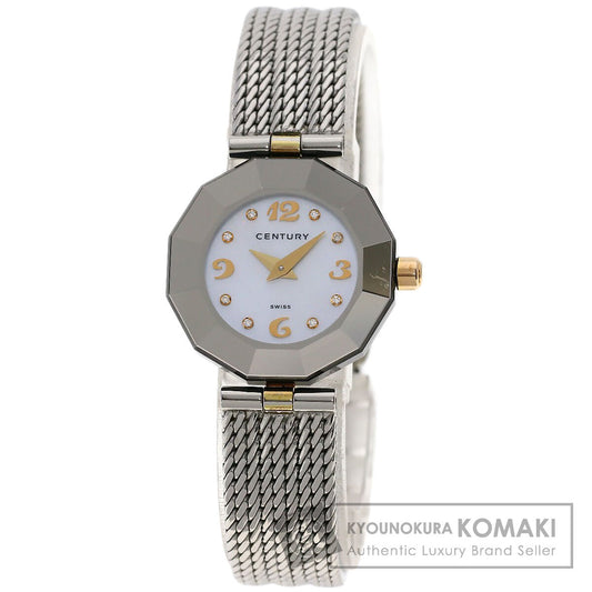 CENTURY センチュリー プライムタイム 8P ダイヤモンド 腕時計 SS レディース 中古