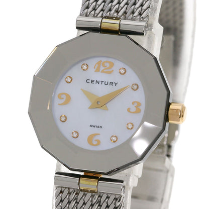 CENTURY センチュリー プライムタイム 8P ダイヤモンド 腕時計 SS レディース 中古