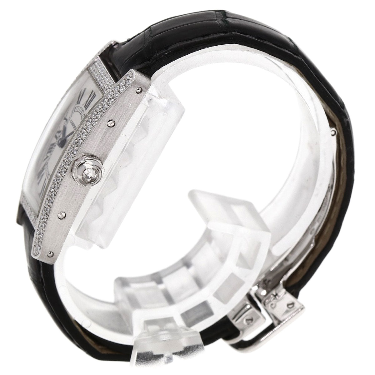 CARTIER カルティエ WB705131 タンクアメリカン SM ベゼルダイヤモンド 腕時計 K18WG レディース 中古