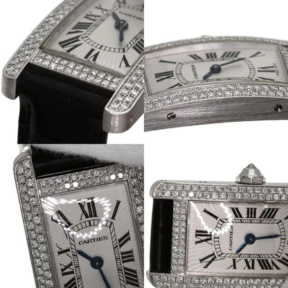 CARTIER カルティエ WB705131 タンクアメリカン SM ベゼルダイヤモンド 腕時計 K18WG レディース 中古