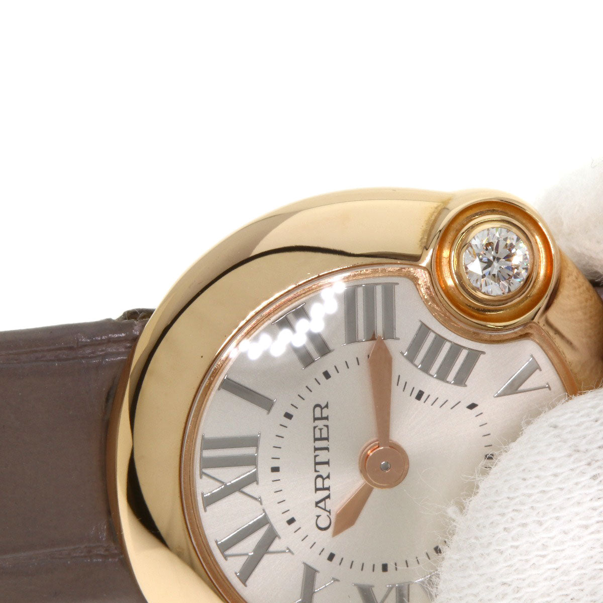 CARTIER カルティエ WGBL0004 バロン ブラン ドゥ カルティエ 26mm 腕時計 K18PG レディース 中古