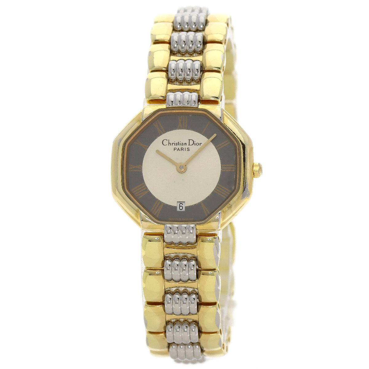 CHRISTIAN DIOR クリスチャンディオール D48-133 オクタゴン 腕時計 SS レディース 中古