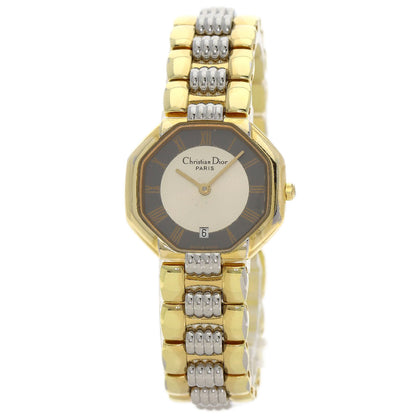 CHRISTIAN DIOR クリスチャンディオール D48-133 オクタゴン 腕時計 SS レディース 中古