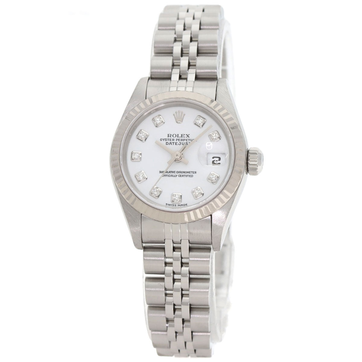 ROLEX ロレックス 79174G デイトジャスト 10P ダイヤモンド 腕時計 SS レディース 中古