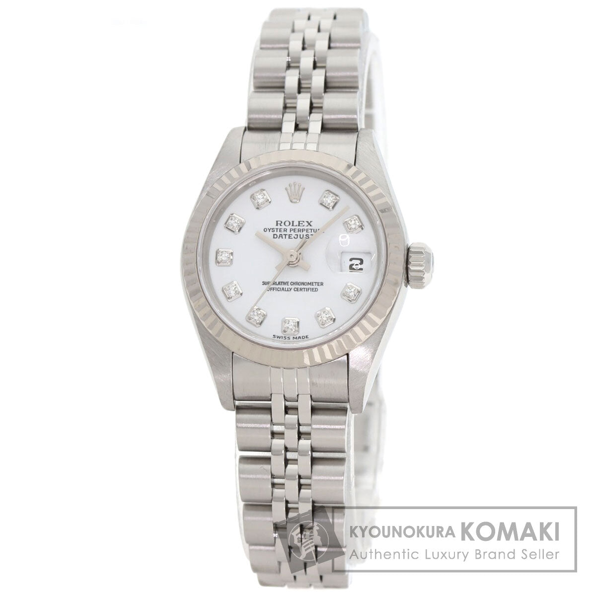 ROLEX ロレックス 79174G デイトジャスト 10P ダイヤモンド 腕時計 SS レディース 中古