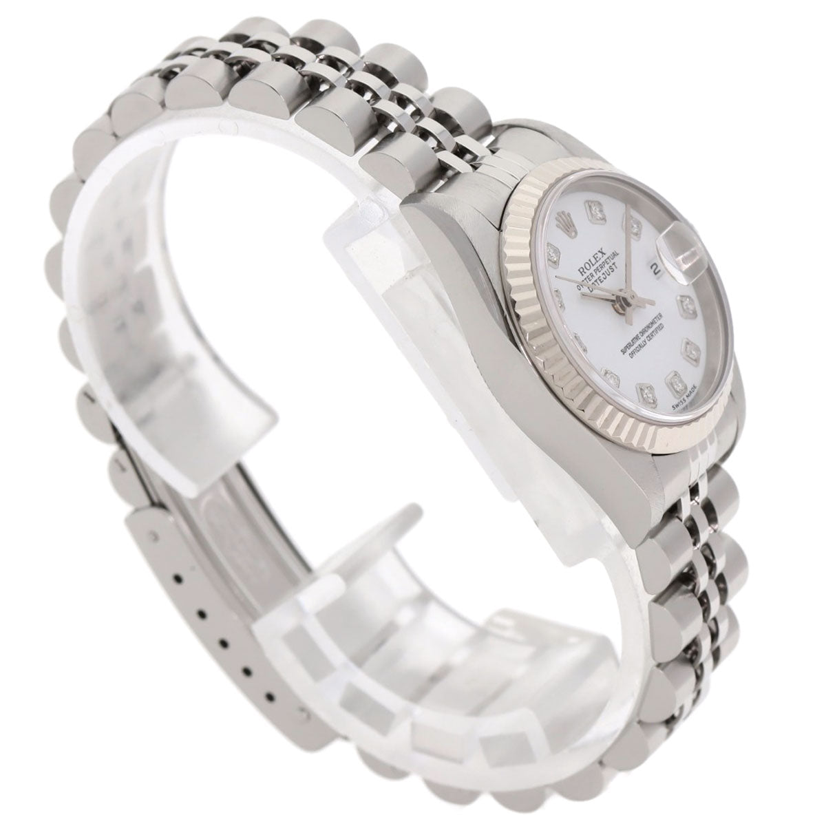 ROLEX ロレックス 79174G デイトジャスト 10P ダイヤモンド 腕時計 SS レディース 中古