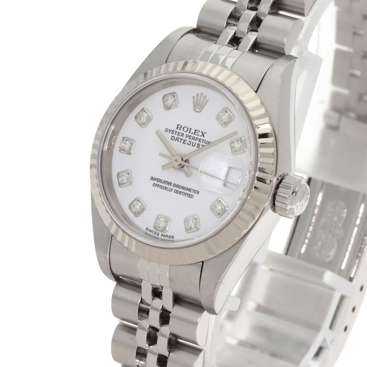 ROLEX ロレックス 79174G デイトジャスト 10P ダイヤモンド 腕時計 SS レディース 中古
