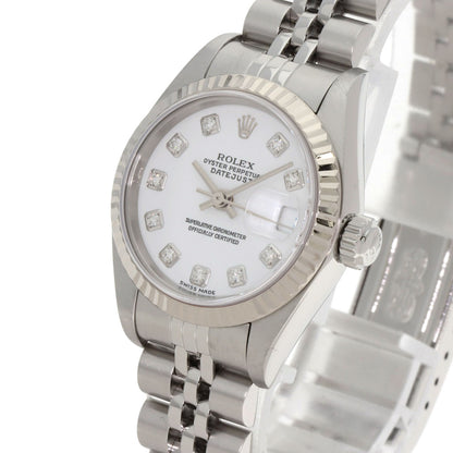 ROLEX ロレックス 79174G デイトジャスト 10P ダイヤモンド 腕時計 SS レディース 中古