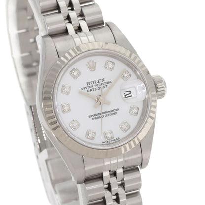 ROLEX ロレックス 79174G デイトジャスト 10P ダイヤモンド 腕時計 SS レディース 中古