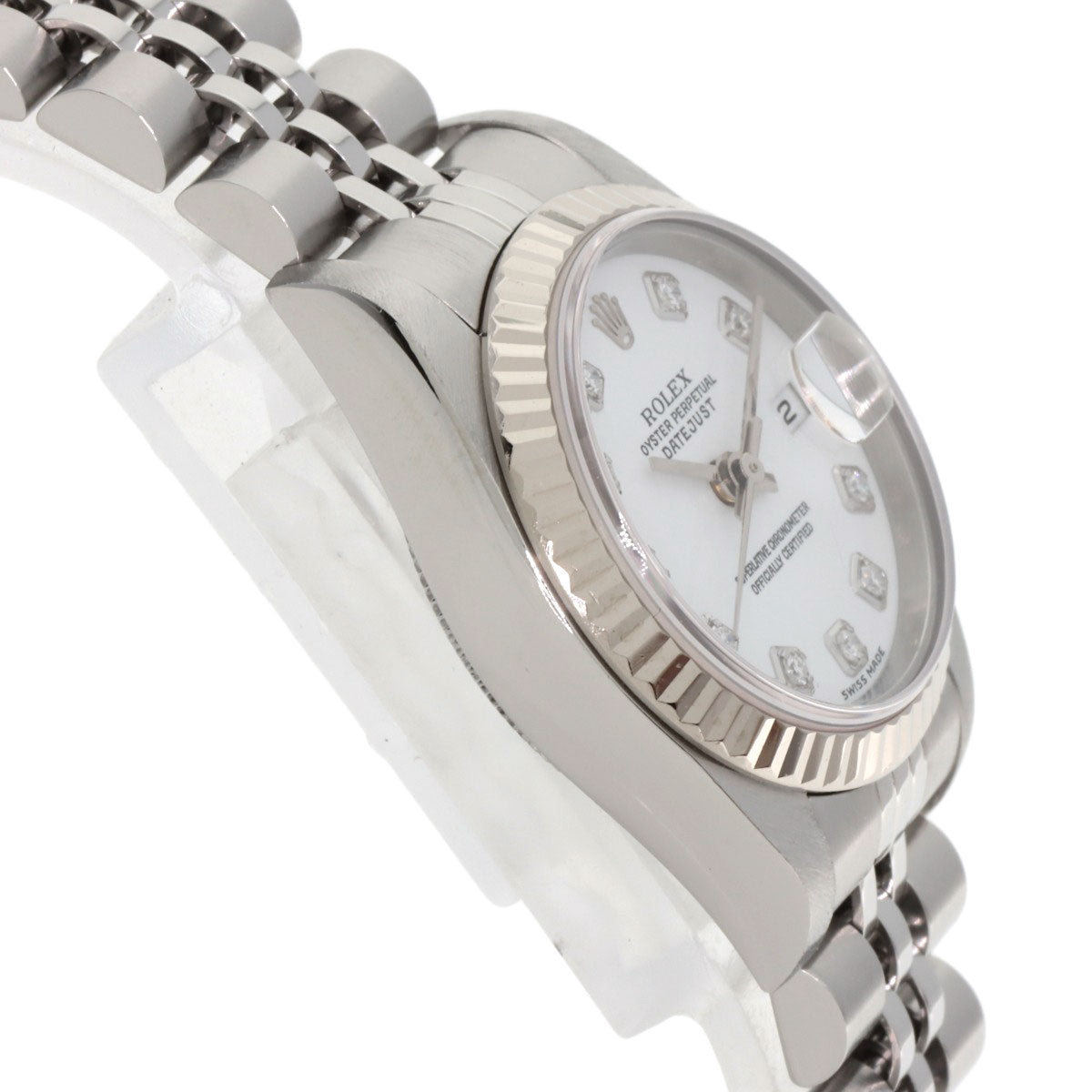 ROLEX ロレックス 79174G デイトジャスト 10P ダイヤモンド 腕時計 SS レディース 中古
