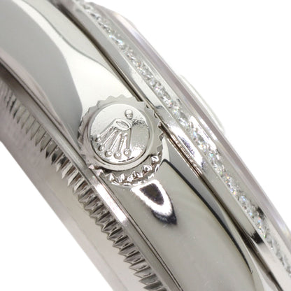 ROLEX ロレックス 179136G デイトジャスト 10P ベゼル ダイヤモンド 腕時計 PT レディース 中古