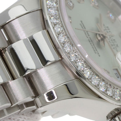 ROLEX ロレックス 179136G デイトジャスト 10P ベゼル ダイヤモンド 腕時計 PT レディース 中古