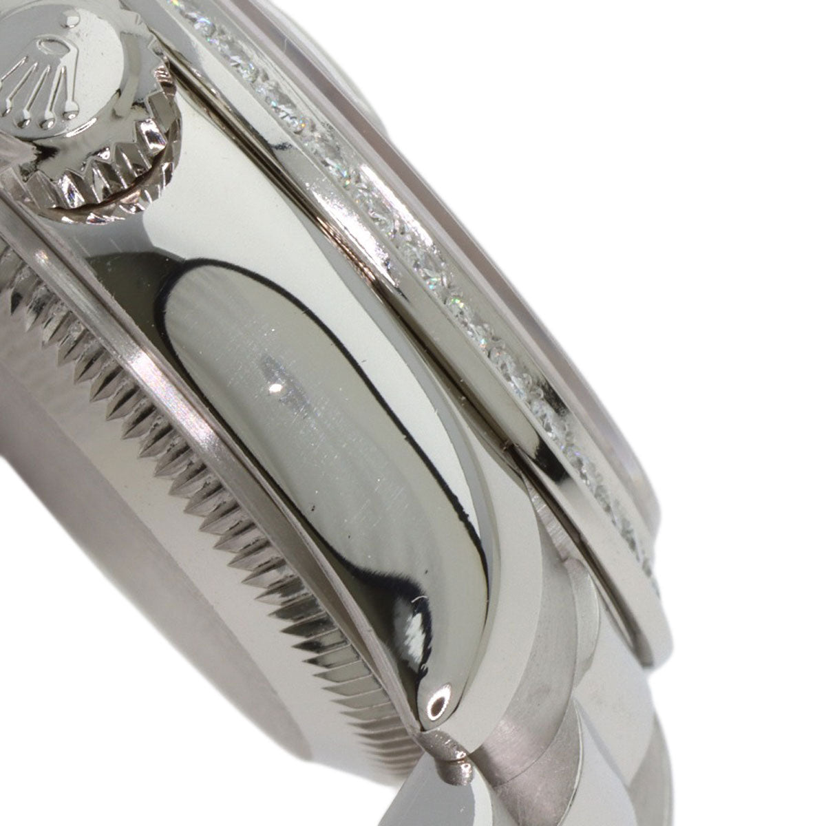 ROLEX ロレックス 179136G デイトジャスト 10P ベゼル ダイヤモンド 腕時計 PT レディース 中古