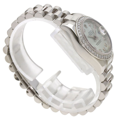 ROLEX ロレックス 179136G デイトジャスト 10P ベゼル ダイヤモンド 腕時計 PT レディース 中古