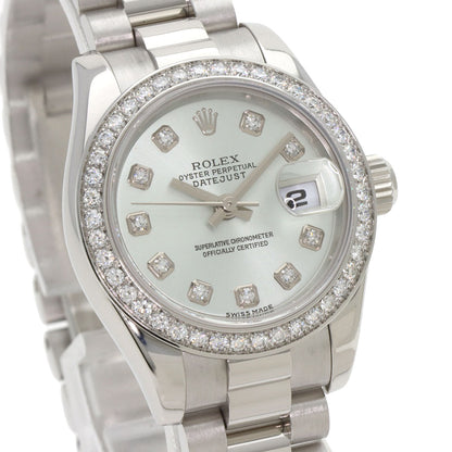 ROLEX ロレックス 179136G デイトジャスト 10P ベゼル ダイヤモンド 腕時計 PT レディース 中古