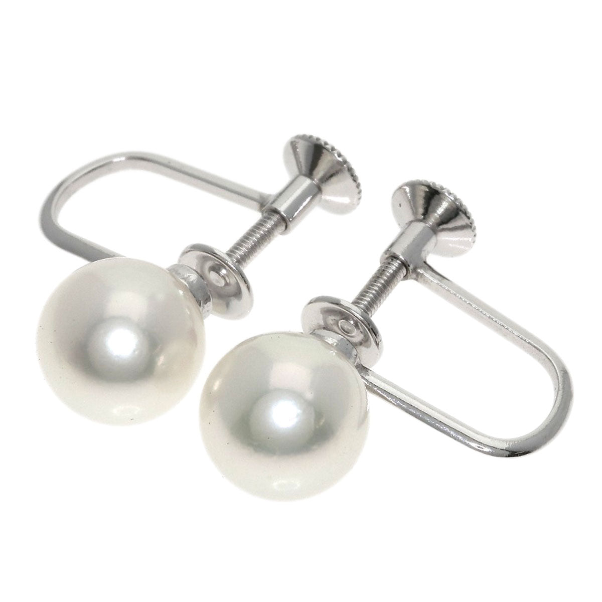 MIKIMOTO ミキモト パール 真珠 イヤリング K14WG レディース 中古