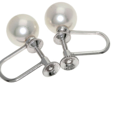 MIKIMOTO ミキモト パール 真珠 イヤリング K14WG レディース 中古