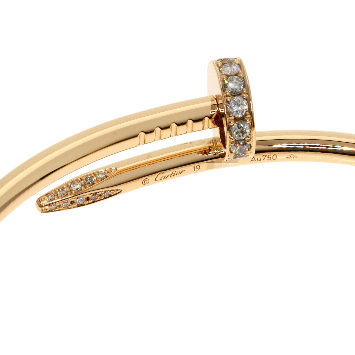 CARTIER カルティエ ジュスト アン クル クラシックモデル ダイヤモンド #19 ブレスレット K18PG レディース 中古