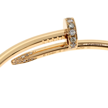 CARTIER カルティエ ジュスト アン クル クラシックモデル ダイヤモンド #19 ブレスレット K18PG レディース 中古