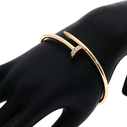 CARTIER カルティエ ジュスト アン クル クラシックモデル ダイヤモンド #19 ブレスレット K18PG レディース 中古