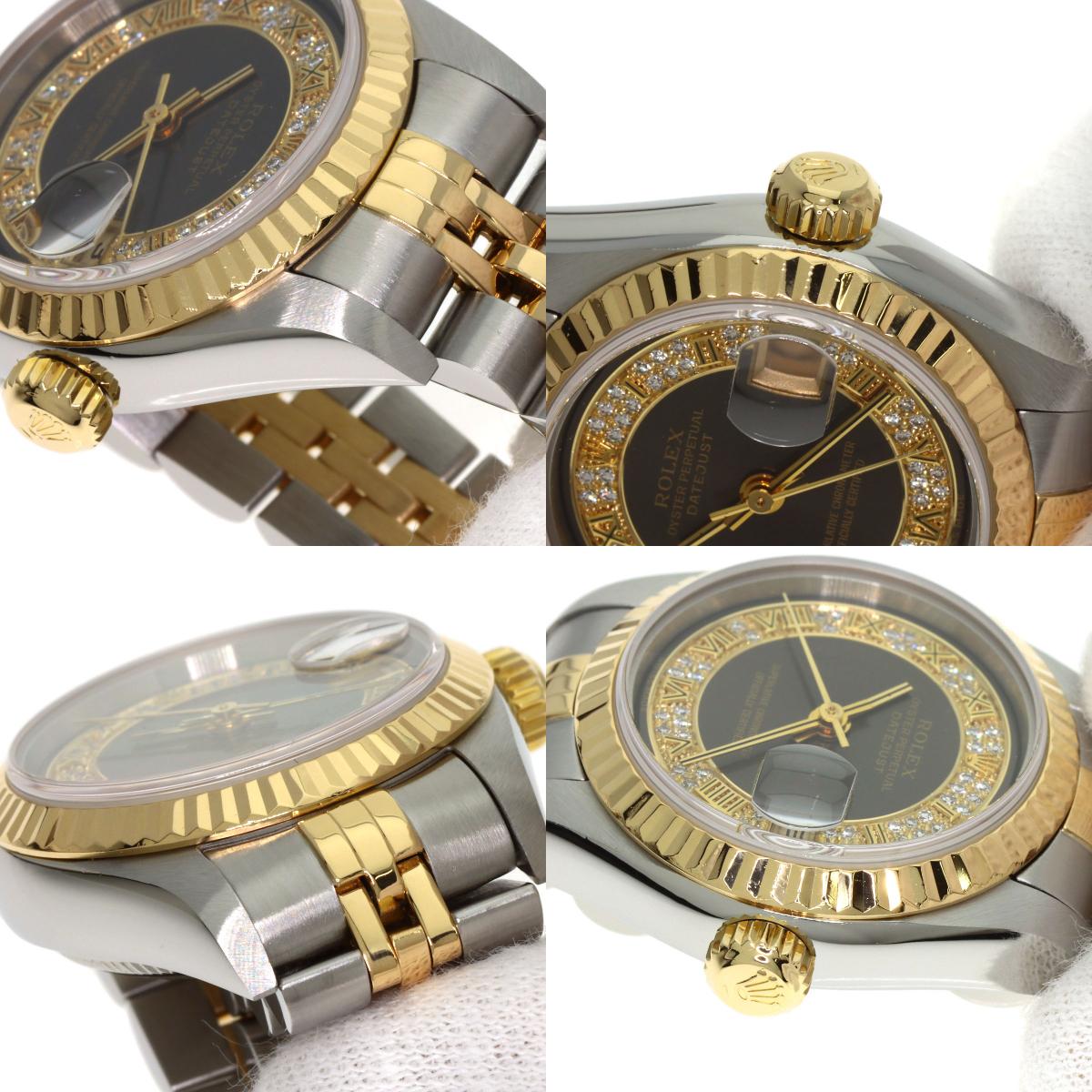 ROLEX ロレックス 79173MR デイトジャスト ミリヤード ダイヤモンド 腕時計 SS レディース 中古