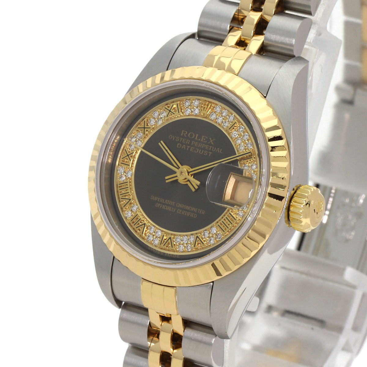 ROLEX ロレックス 79173MR デイトジャスト ミリヤード ダイヤモンド 腕時計 SS レディース 中古
