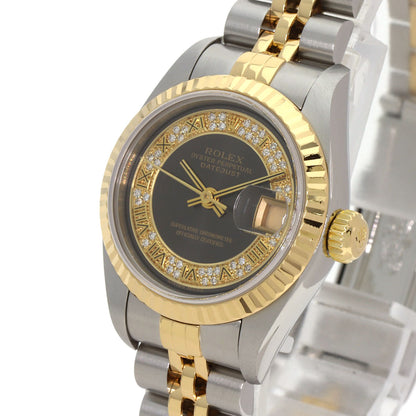 ROLEX ロレックス 79173MR デイトジャスト ミリヤード ダイヤモンド 腕時計 SS レディース 中古