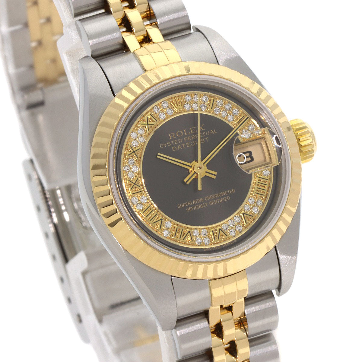 ROLEX ロレックス 79173MR デイトジャスト ミリヤード ダイヤモンド 腕時計 SS レディース 中古
