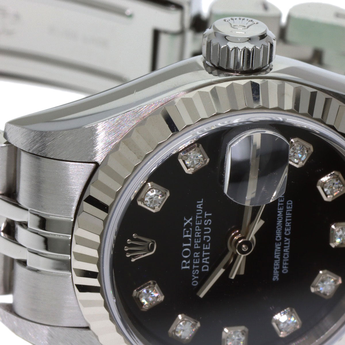 ROLEX ロレックス 79174G デイトジャスト 10P ダイヤモンド 腕時計 SS レディース 中古